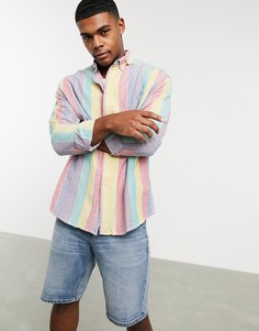 Oversized-рубашка в стиле 90-х в пастельную полоску ASOS DESIGN-Мульти