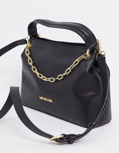 Черная сумка-тоут с цепочкой Love Moschino-Черный