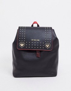 Черный рюкзак с заклепками Love Moschino