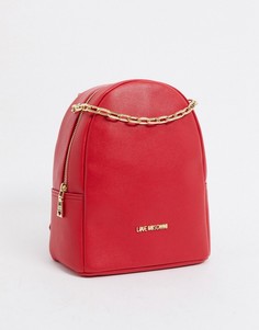 Красный рюкзак с цепочкой Love Moschino