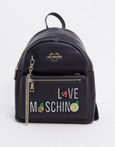 Черный рюкзак с логотипом Love Moschino