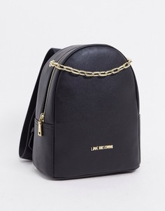 Черный рюкзак с цепочкой Love Moschino