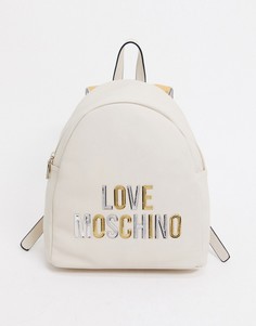 Рюкзак цвета слоновой кости с логотипом Love Moschino-Кремовый