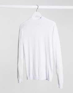 Белый обтягивающий джемпер с высоким воротом ASOS DESIGN