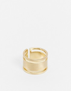 Золотистое кольцо с вырезами DesignB-Золотой