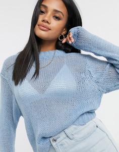 Ажурный джемпер ASOS DESIGN-Синий
