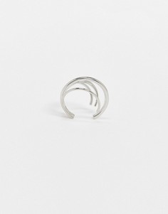 Серебристая серьга-кафф ASOS DESIGN-Серебряный
