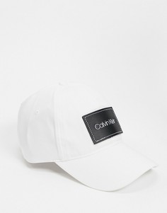 Бейсболка с кожаной нашивкой Calvin Klein-Белый