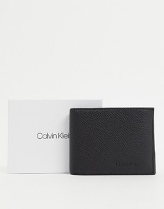 Кожаный бумажник с карманом для монет Calvin Klein 10cc-Черный