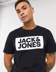 Футболка с логотипом на груди Jack & Jones Originals-Черный