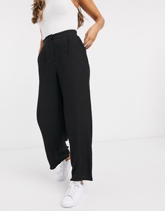 Черные жаккардовые широкие брюки с анималистичным узором Vila-Черный