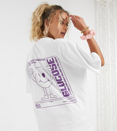 Oversized-футболка с принтом COLLUSION Unisex-Белый