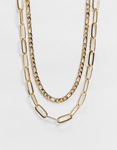 Золотистое ярусное ожерелье ASOS DESIGN-Золотой