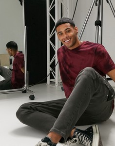 Темно-бордовая футболка с принтом тай-дай Jack & Jones-Красный
