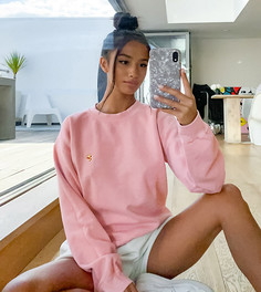 Розовый свитшот с отделкой в виде пиццы Topshop Petite