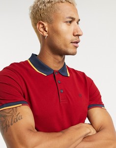 Красное поло с контрастной отделкой Jack & Jones-Красный