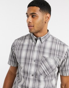 Серая рубашка в клетку с короткими рукавами Jack & Jones-Серый