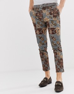 Брюки скинни с принтом пейсли ASOS DESIGN-Черный