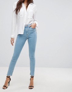 Выбеленные джинсы скинни с завышенной талией ASOS DESIGN Ridley-Синий