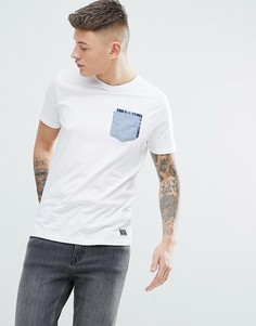 Футболка с карманом в клетку Brave Soul-Белый