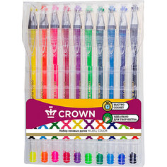 Набор гелевых ручек Crown Hi-jell color, 10 цветов