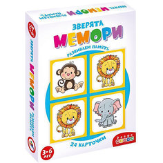 Настольная игра Дрофа-Медиа "Мемори. Запоминайка. Зверята", 24 карточки