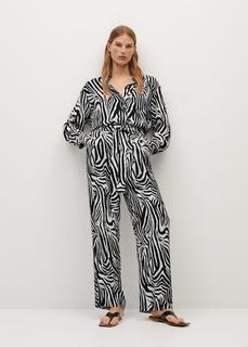 Брюки с принтом зебра - Zebra Mango