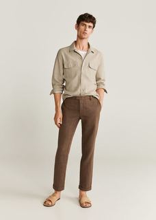 Верхняя рубашка regular fit лен и хлопок - Trotta Mango