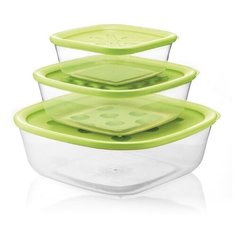 Guzzini Набор контейнеров Forme Casa прозрачный/зеленый