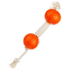 Гантель для собак Doglike Dental Knot канатная большая (D-2368) белый/оранжевый