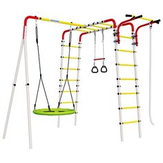 Спортивно-игровой комплекс ROMANA Весёлая лужайка-2 + гнездо качели белый/желтый/красный