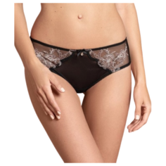 Laete Трусы бразилиана с кружевом, размер XS, черно-золотой