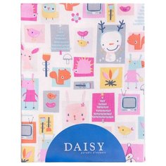 Многоразовые пеленки Daisy хлопок 75x120 белый/розовый