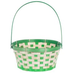 Florento Корзина плетеная 21х21х10/24 см белый/зеленый