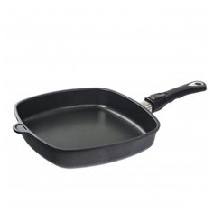 Сковорода-гриль AMT Gastroguss AMTE285 28х28 см, съемная ручка, черный