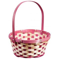 Florento Корзина плетеная 21х21х10/24 см белый/розовый