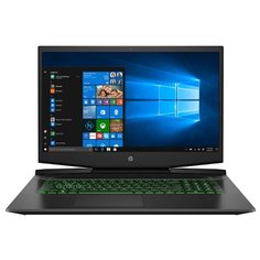 Ноутбук HP PAVILION 17-cd1004ur (Intel Core i5 10300H 2500MHz/17.3"/1920x1080/8GB/256GB SSD/DVD нет/NVIDIA GeForce GTX 1650 Ti 4GB/Wi-Fi/Bluetooth/Windows 10 Home) 13F12EA темно-серый/зеленый хромированный логотип