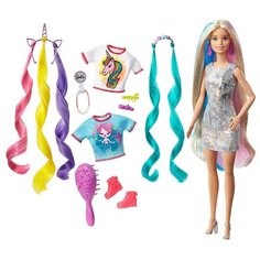 Кукла Barbie Fantasy Hair Радужные волосы, 29 см, GHN04