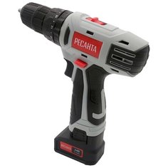 Ударная аккумуляторная дрель-шуруповерт РЕСАНТА ДА-24-2ЛК-У 60 Н·м серый