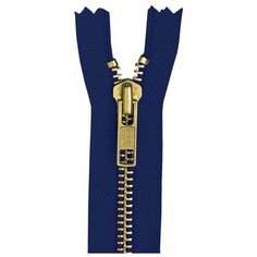 YKK Молния неразъёмная 0504219/14, 14 см, 058 темно-синий/латунь