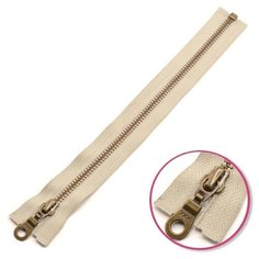 YKK Молния 0503311/120, 120 см, 576 светло-серый/темная латунь