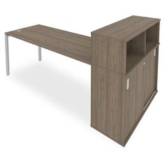 Письменный стол Рива Б.РС-СШК-3, 221х112 см, цвет: серый/вяз Riva