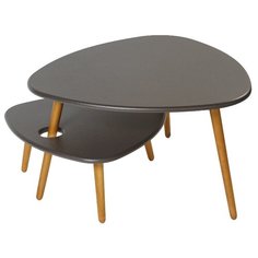 Набор столиков журнальный Калифорния мебель Стилгрей, ДхШ: 78 х 120 см, серый лен