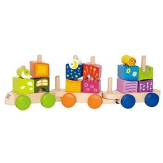 Каталка-игрушка Hape Fantasia Blocks Train (E0417) бежевый/зеленый/оранжевый