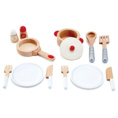 Набор продуктов Hape Cook & Serve Set E3150 бежевый/белый