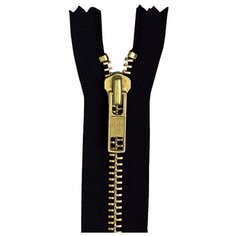 YKK Молния неразъёмная 0504219/14, 14 см, 580 черный/латунь
