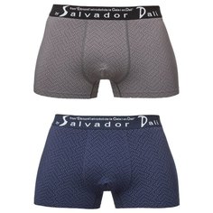 Salvador Dali Набор трусов боксеры в крапинку, 2 шт., размер M, синий/серый