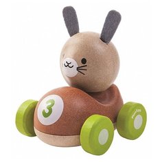 Машинка PlanToys Кролик-гонщик (5680) 9.1 см бежевый/коричневый/зеленый