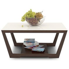 Столик журнальный Мебелик BeautyStyle 1, ДхШ: 70 х 70 см, венге/бежевое стекло