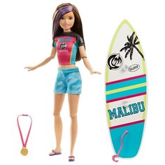 Кукла Barbie Спортивные сестренки Скиппер Серфинг, 28 см, GHK36